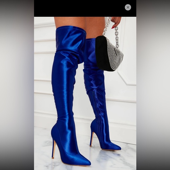 Fashion Nova Thigh High Boot Heels - Picture 2 of 4